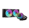 DeepCool LE240 V2 Liquid CPU Cooler, 240mm Radiator, 2x 120mm Pre-Installed ARGB Fan, 2100 RPM Fan Speed, 75.89 CFM Fan Airflow, Hydro Bearing Type, Anti-Leak Technology, Black | R-LE240-BKAMMC-G-2